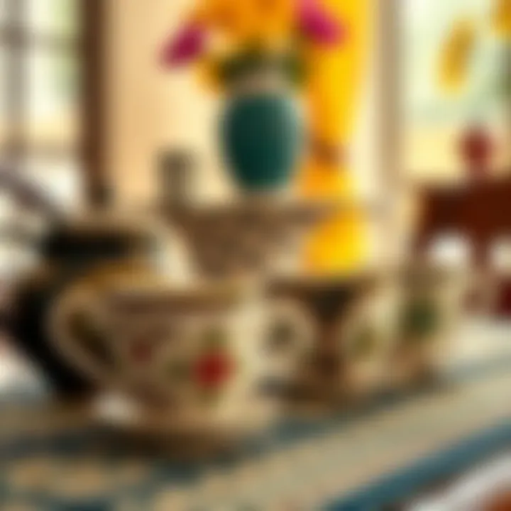 Decorative Coffee Cups Decorative Turkish coffee cups on a table