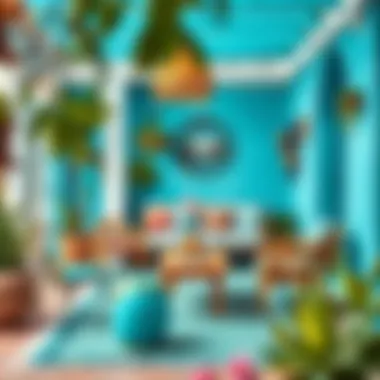Turquoise Outdoor Space A vibrant outdoor space showcasing turquoise decor