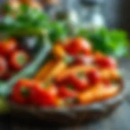 Colorful assortment of fresh vegetables for pickling