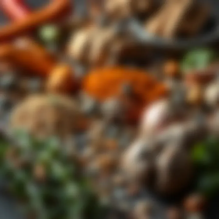 Essential Spices and Herbs for Flavors Selection of spices and herbs used in pickling