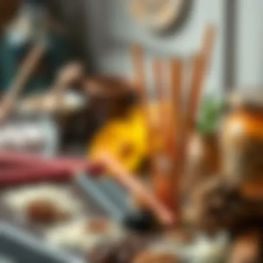 Artistic arrangement of various incense sticks and natural materials