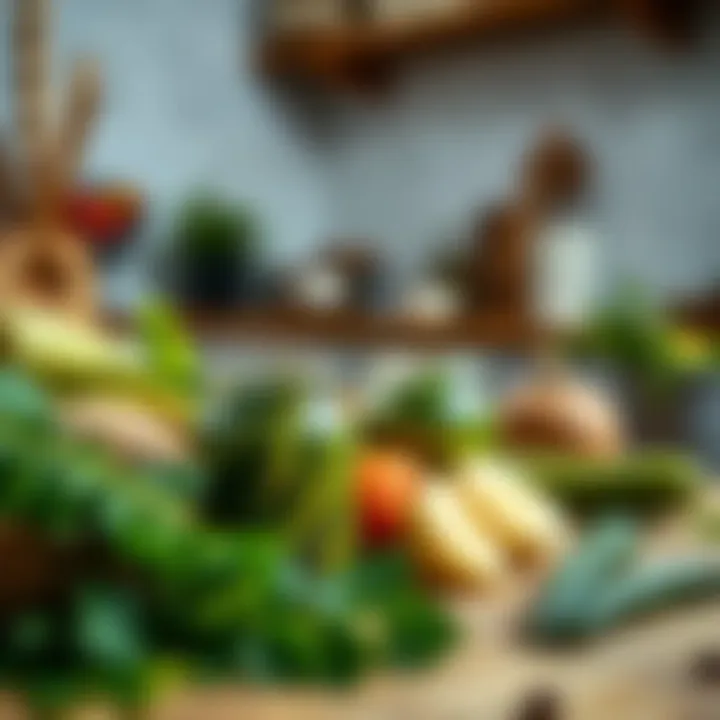 Fresh Ingredients for Pickling A home kitchen scene with fresh ingredients laid out for a pickling adventure.