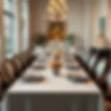 Elegant long dining table set for a formal dinner