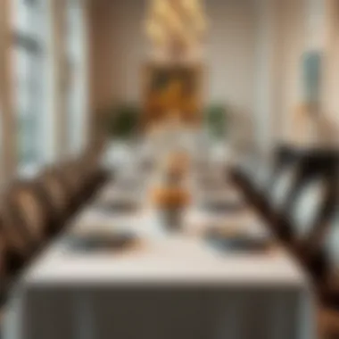 Elegant long dining table set for a formal dinner