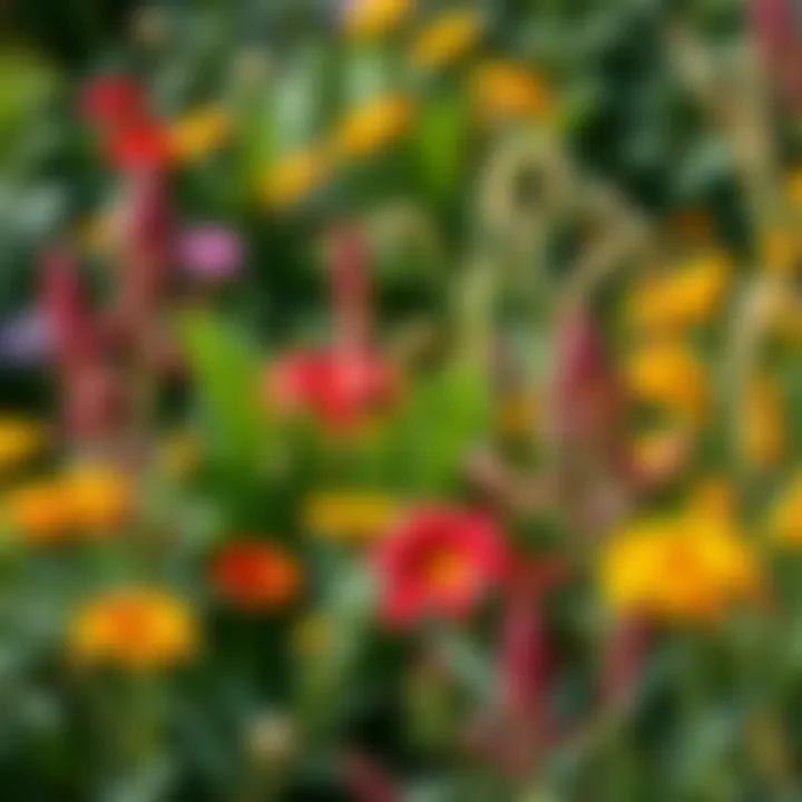 Vibrant garden with a variety of plants