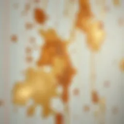 Close-up view of wallpaper with stains