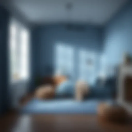 Calm and soothing blue bedroom