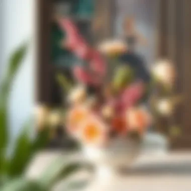 Stylish arrangement of everlasting flowers in a modern setting