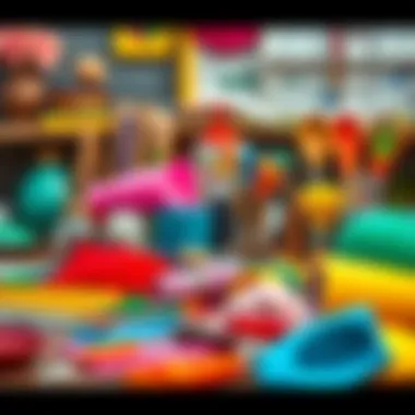 An array of colorful materials and tools for creating DIY decorations