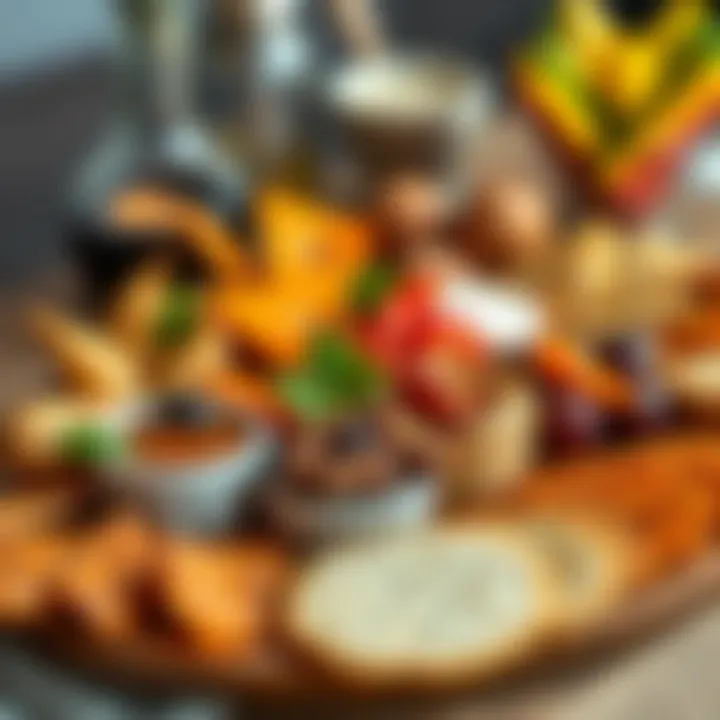 Assorted gourmet snacks on a platter