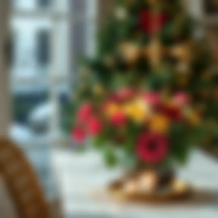 Thoughtfully arranged holiday flowers contributing to a serene home environment