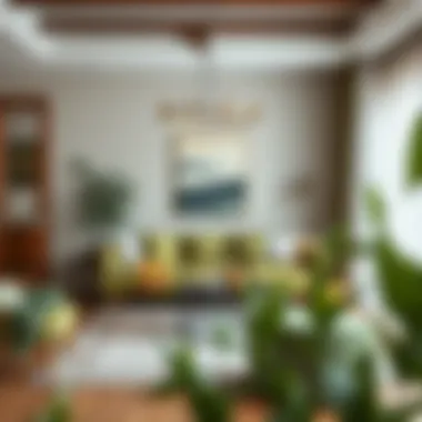 A beautifully arranged living space featuring olive green accents